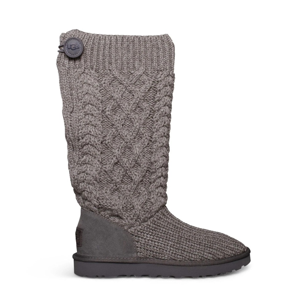 UGG Women's Classic Cardi Cabled Knit Gray Boots Size 6‎ NEW UGGS
